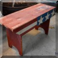 F66. Patriotic painted bench. 